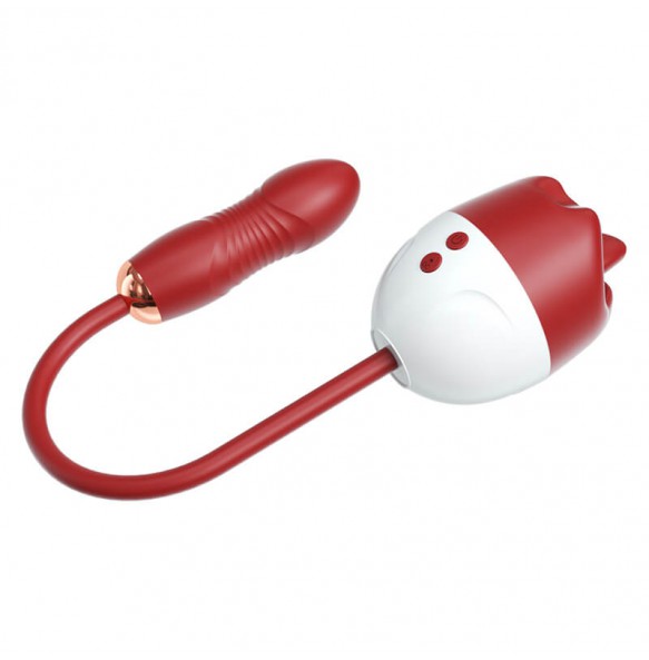 MizzZee - Lip Tongue Thruster Vibrator (Chargeable - Red)